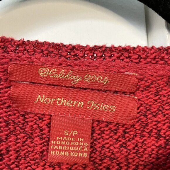 Vintage Northern Isles Sweater Christmas Reindeer 2004 Y2K Knit Beaded Xmas - Picture 2 of 9